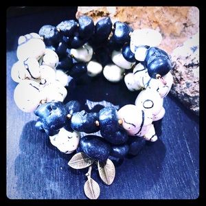 Wrap around chunky beaded bracelet